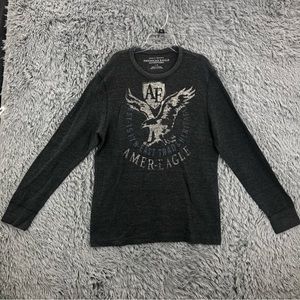 American Eagle Outfitters Shirt Mens Large Thermal Waffleknit Long Sleeve